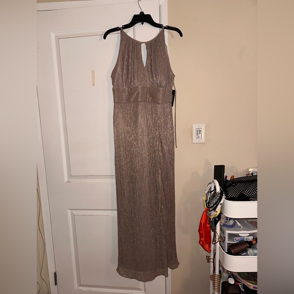 r&m richards keyhole halter dress R & M Richards Sateen Bodycon Keyhole Halter Neck Long Dress